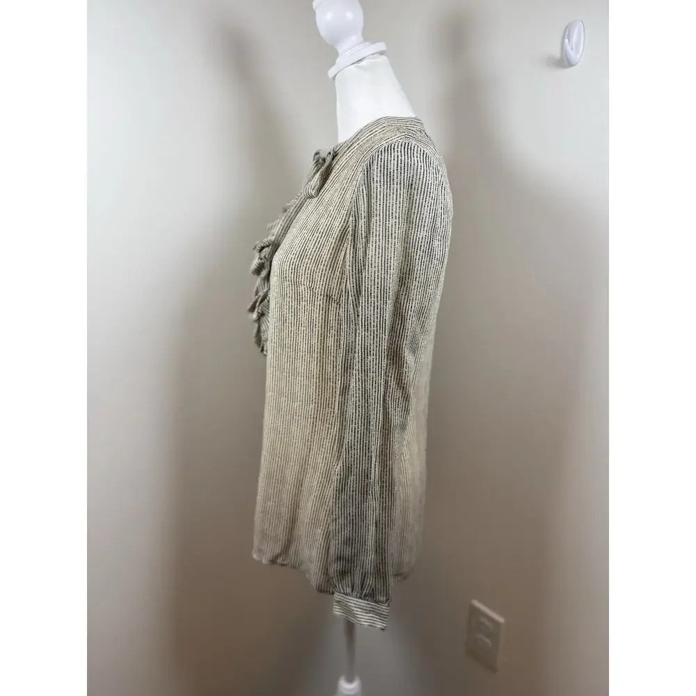 Tory Burch Women's Long Sleeve Blouse Size 4 Silk Ruffle Business Causal Office